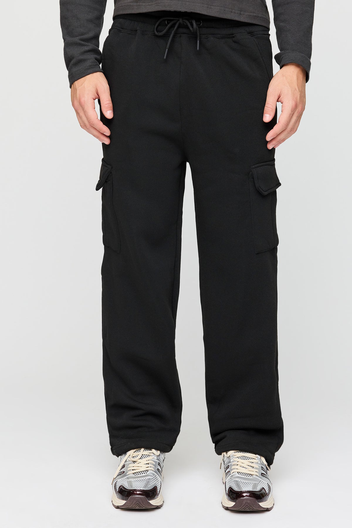 Fleece Cargo Sweatpant - Black