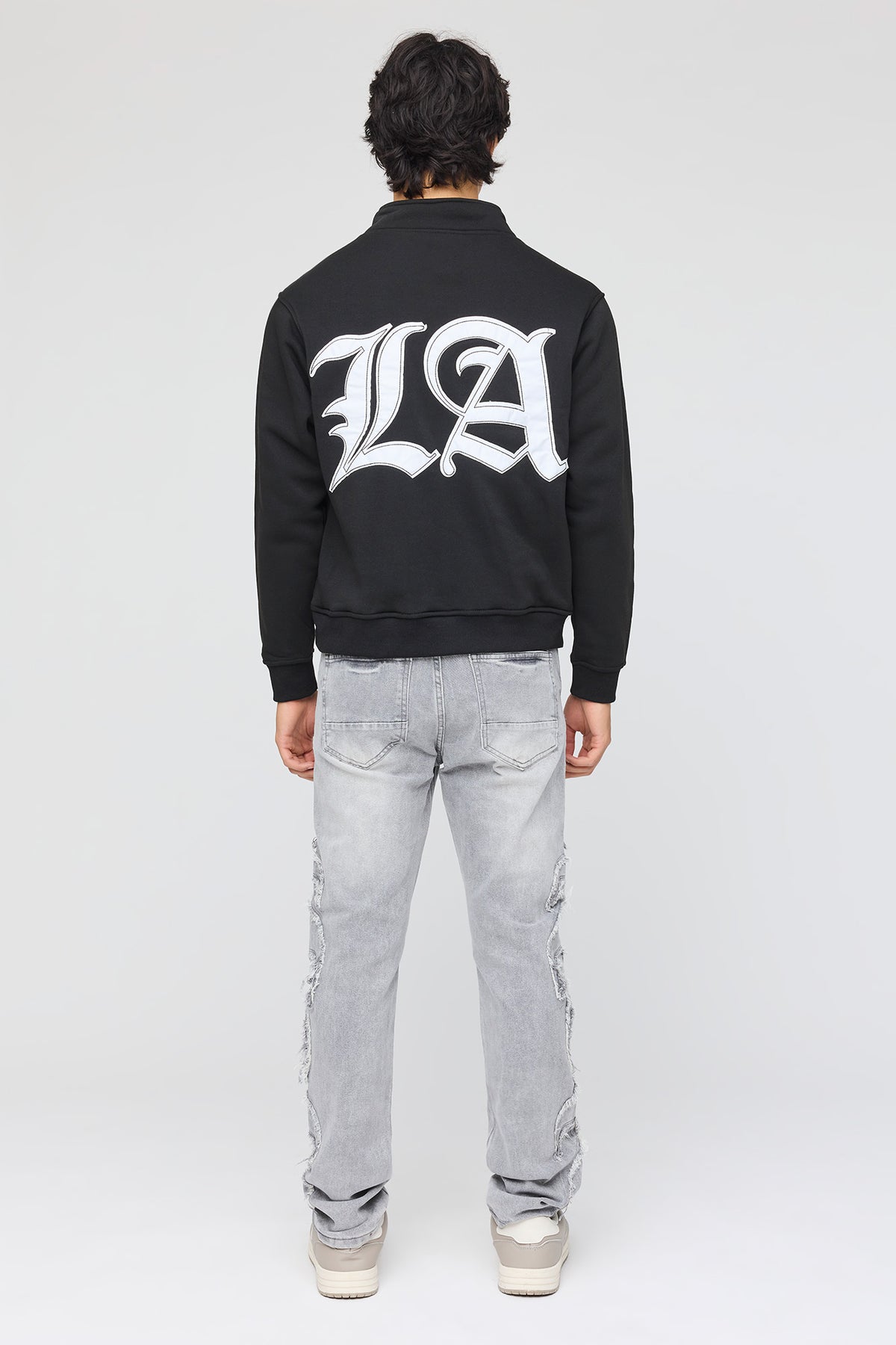 Alt View 3. Studded Slim Fit Jean - Dark Grey