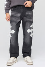 Jean droit clouté