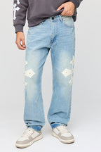 Studded Cross Straight Jean