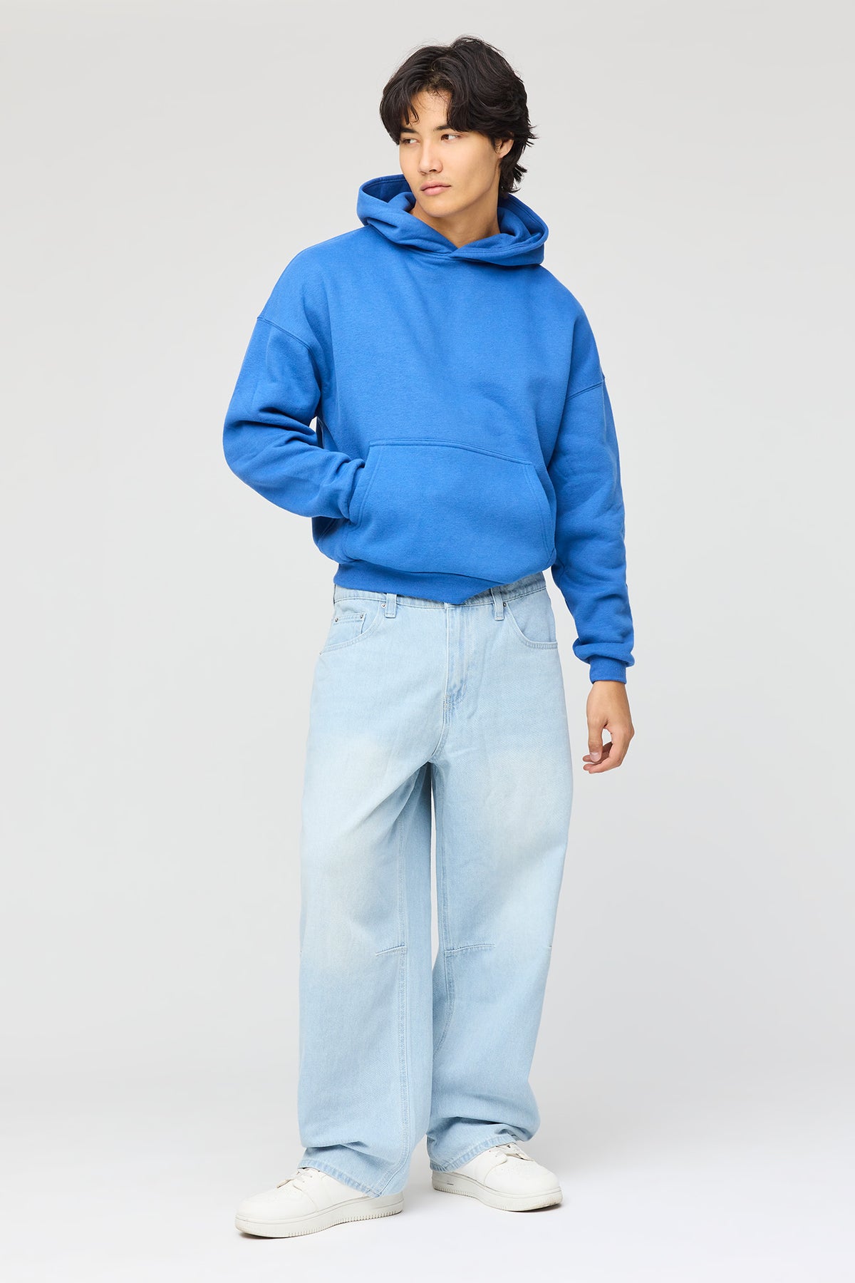 Alt View 2. Stretch Barrel Jean - Light Denim Blue