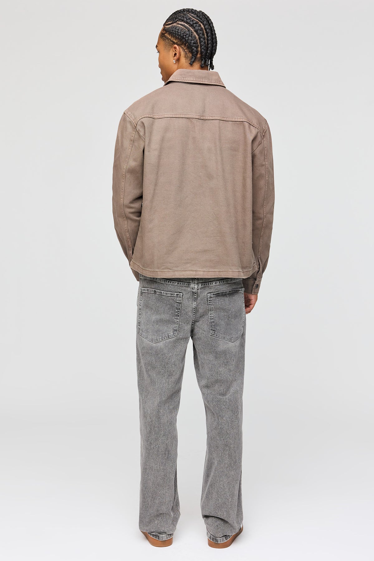 Alt View 3. Stretch Straight Jean - Light Grey