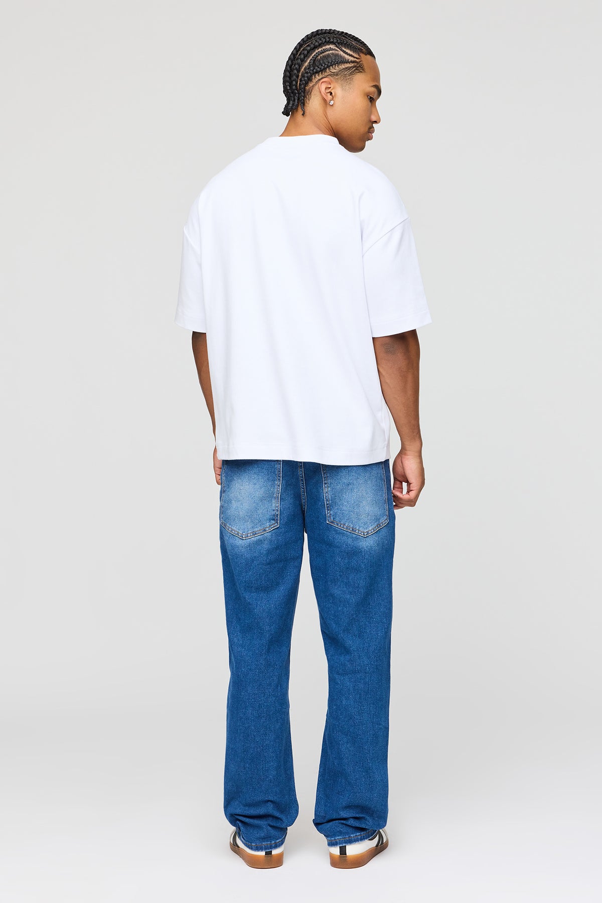Alt View 3. Stretch Straight Jean - Medium Denim Blue