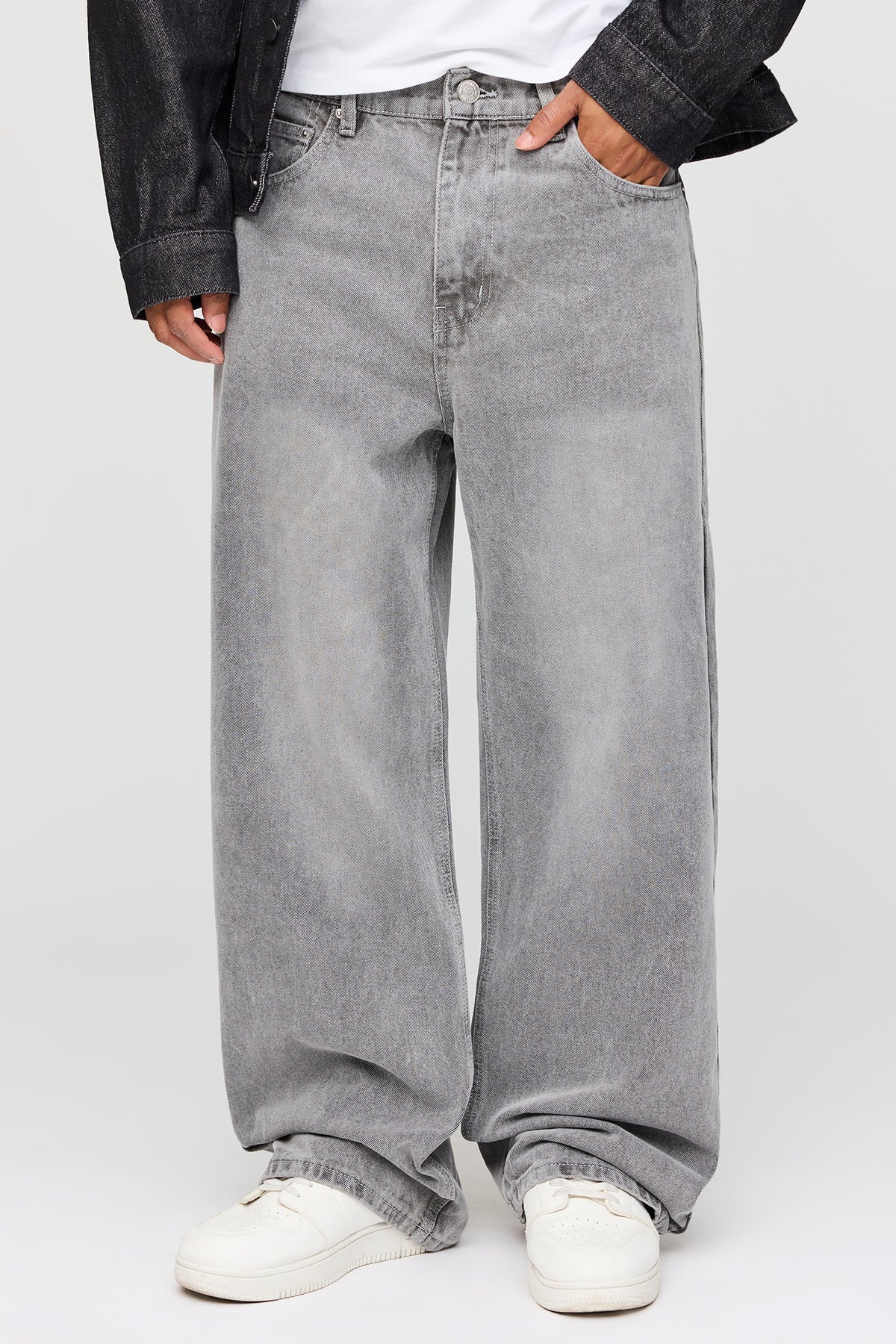 Stretch Baggy Jean - Light Grey