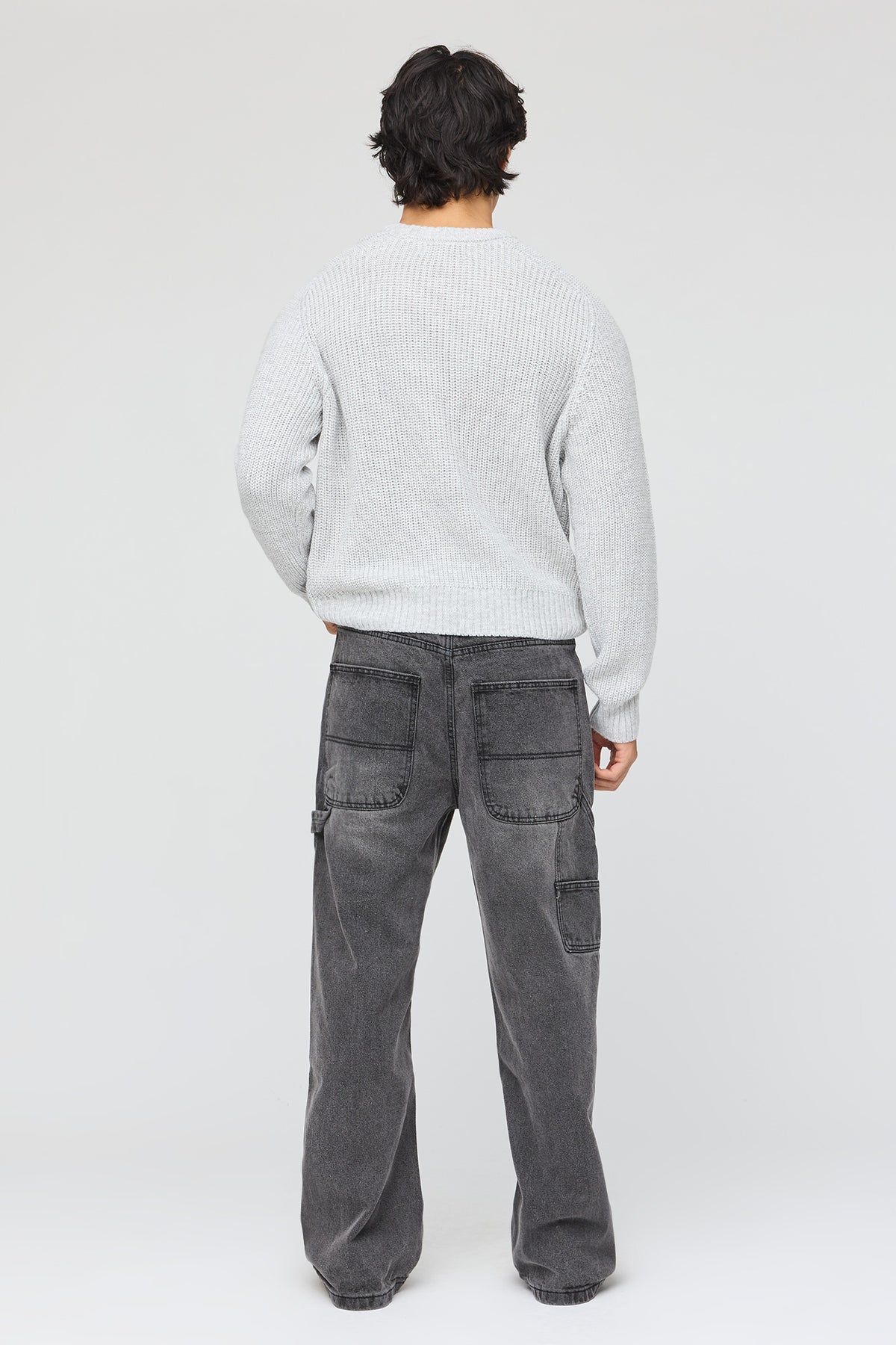 Alt View 3. Stretch Baggy Jean - Black