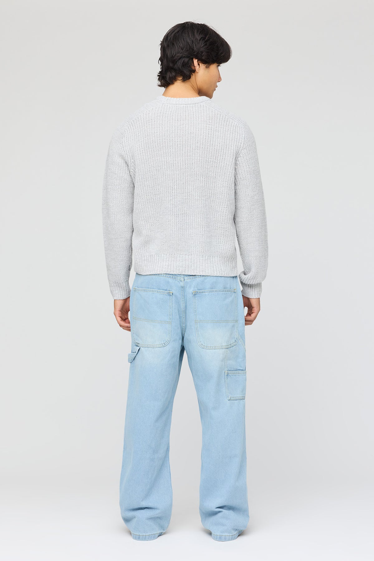 Alt View 3. Stretch Baggy Jean - Light Denim Blue