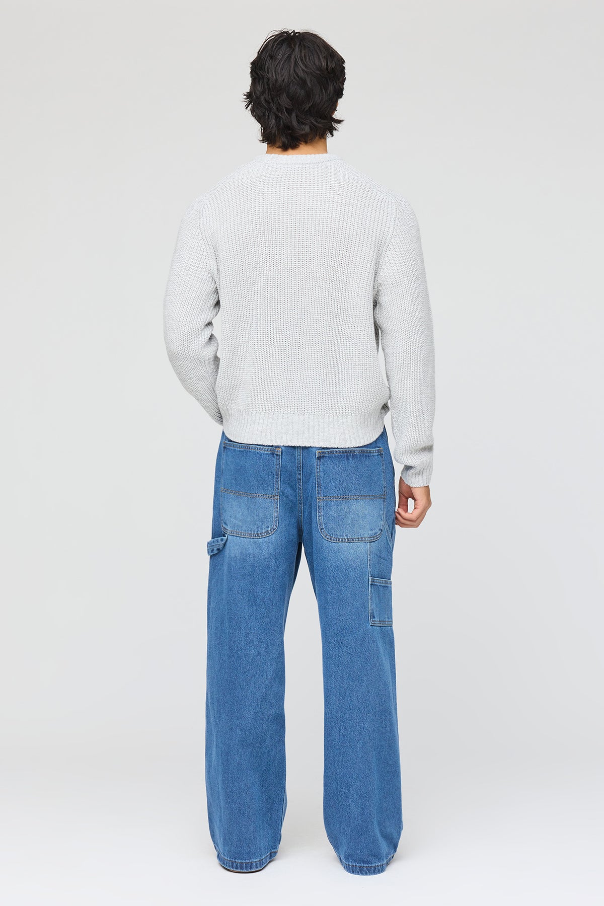 Alt View 3. Stretch Baggy Jean - Medium Blue
