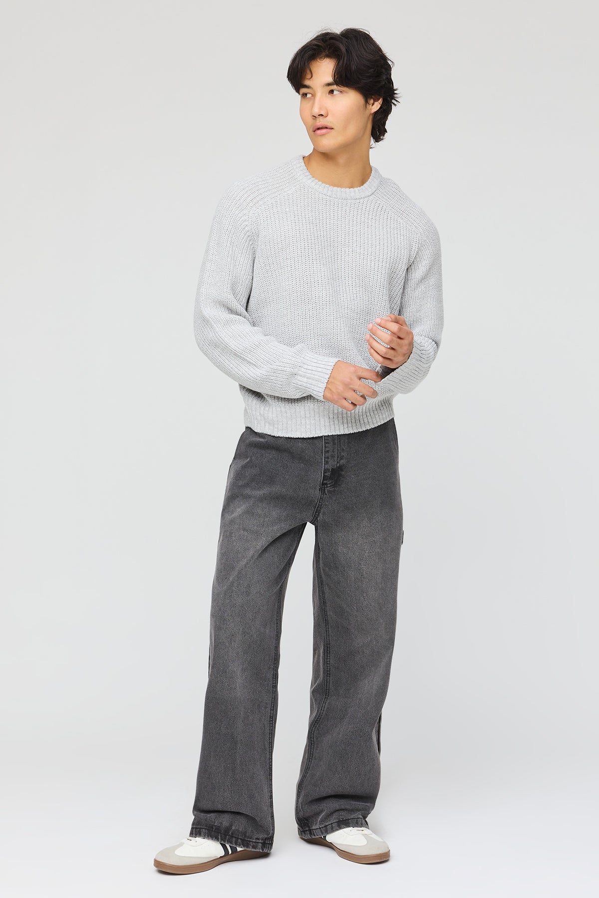 Alt View 2. Stretch Baggy Jean - Black