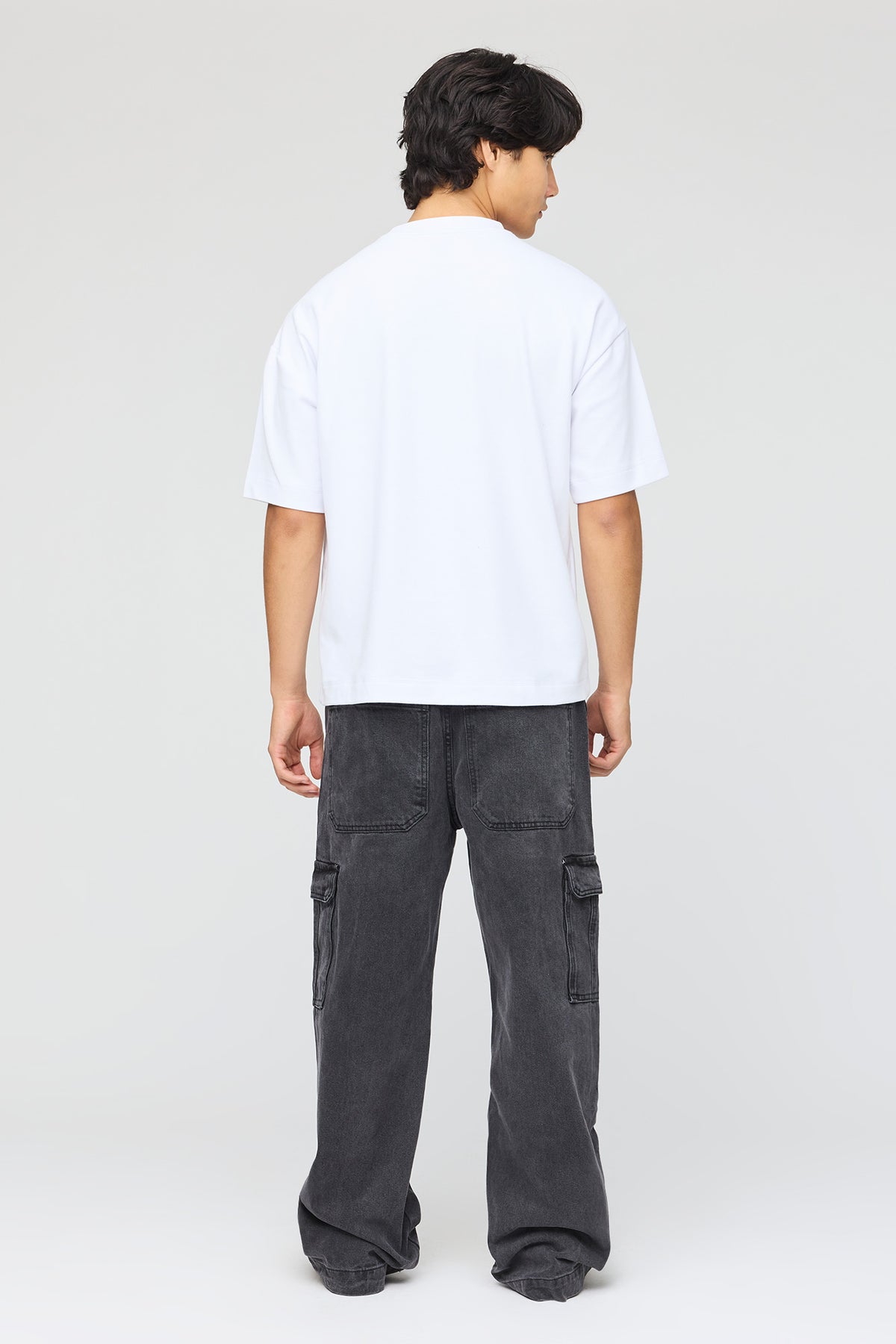 Alt View 3. Stretch Baggy Cargo Jean - Black