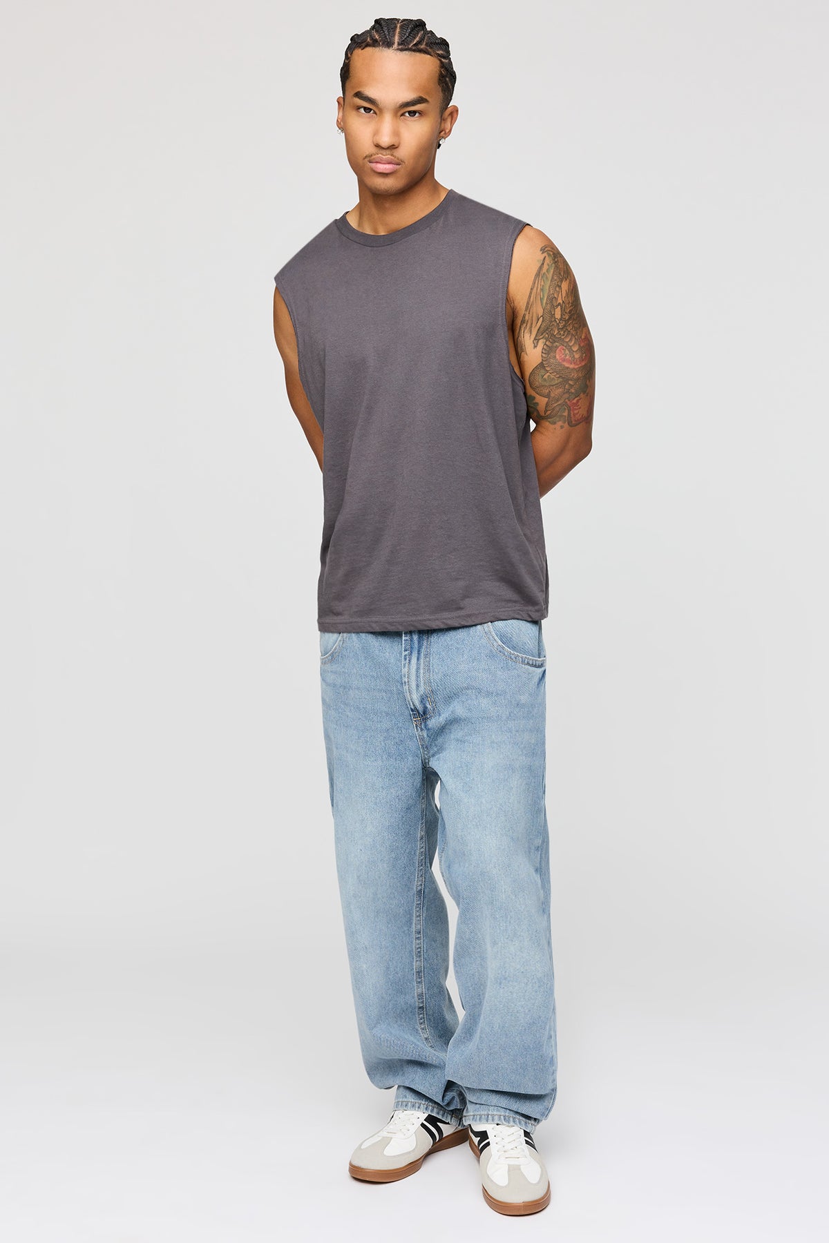 Alt View 2. Stretch Skater Jean - Medium Denim Blue