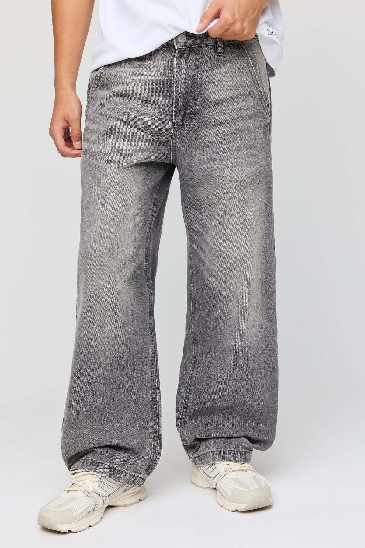 Stretch Baggy Jean - Light Grey