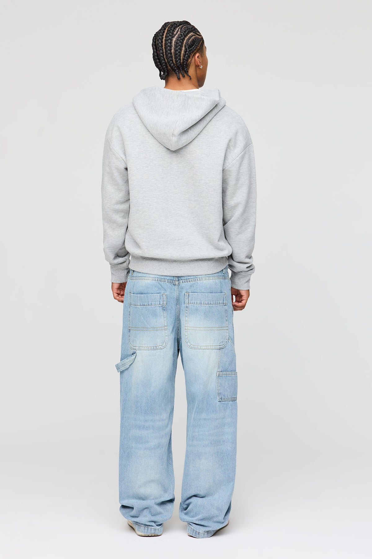 Alt View 3. Stretch Baggy Carpenter Jean - Light Denim Blue