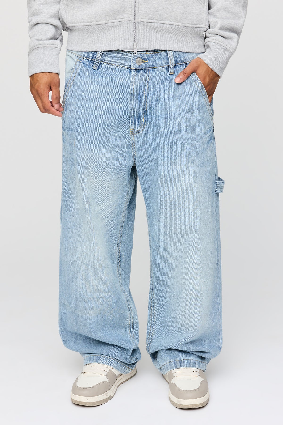 Stretch Baggy Carpenter Jean - Light Denim Blue