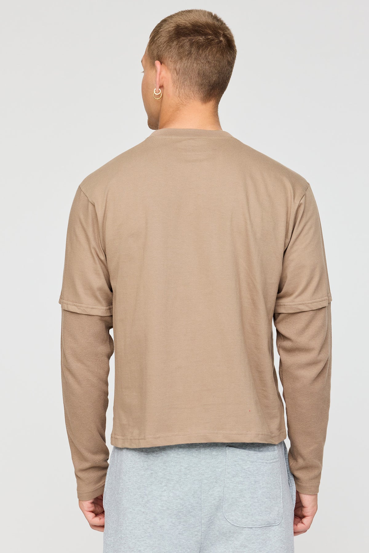 Alt View 2. Layered Long Sleeve Top - Natural