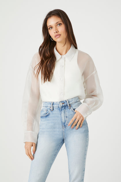 Sheer Button Up Top
