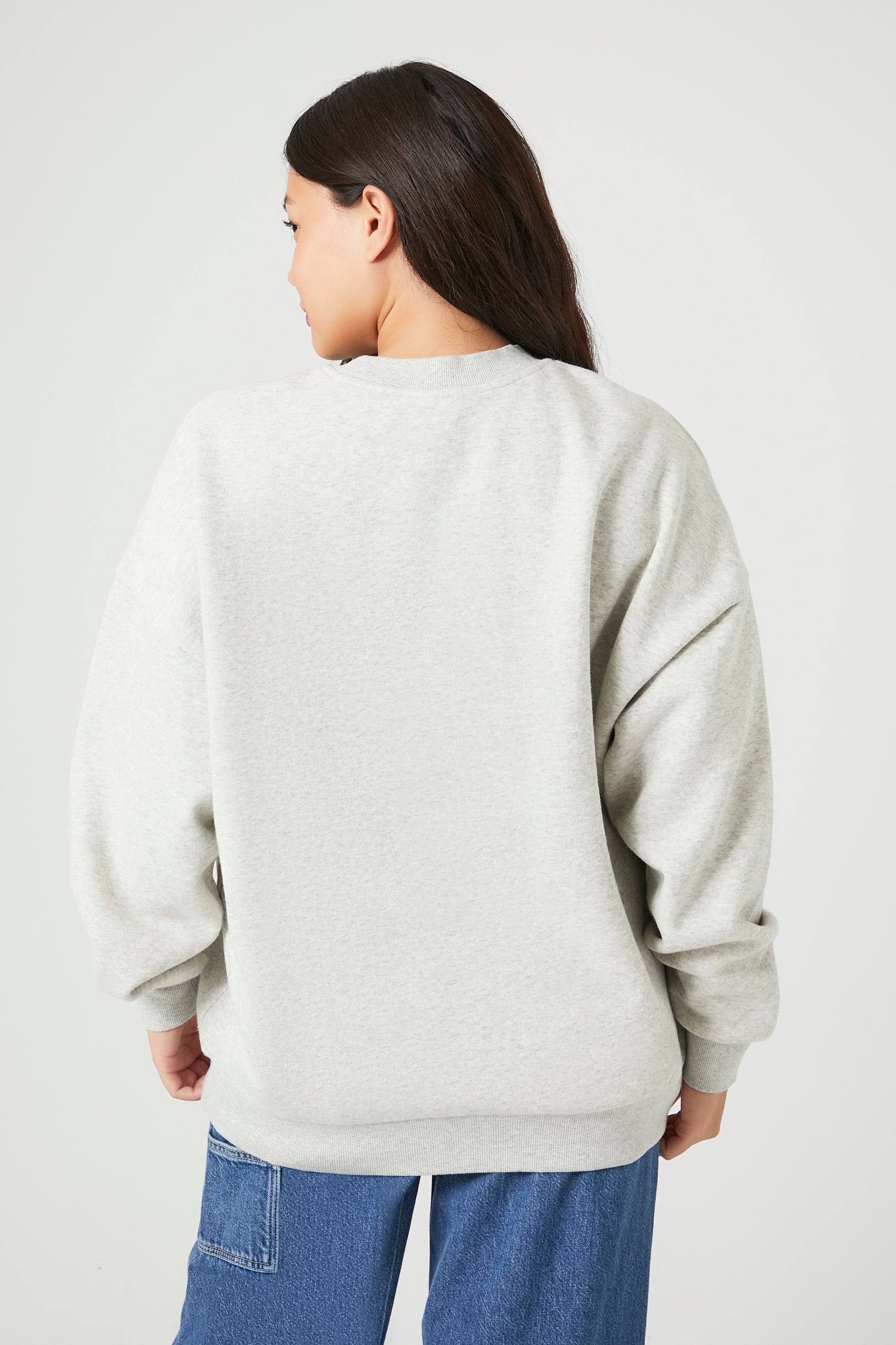 BRKLYN Distressed Graphic Fleece Sweatshirt