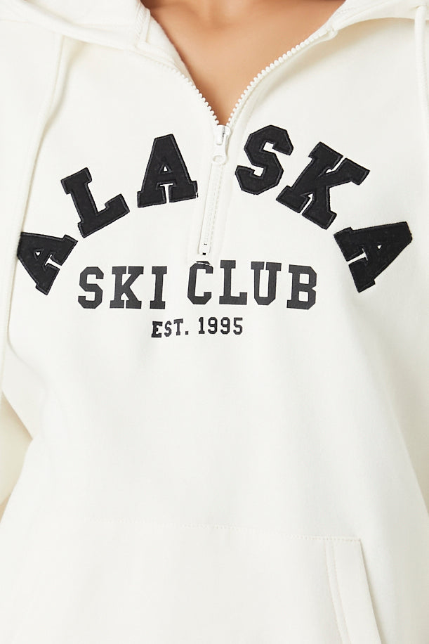 Alaska Ski Club Graphic Half Zip Fleece Hoodie