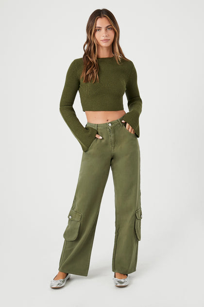 Buy Forever 21 women plus size cargo pocket style drawstring pants olive  Online