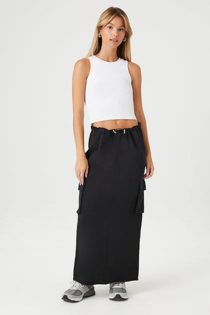 French Terry Toggle Maxi Skirt