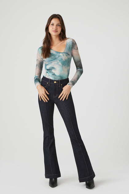 Womens High Waisted Bell Bottom Jeans Denim High Rise Flare Jean