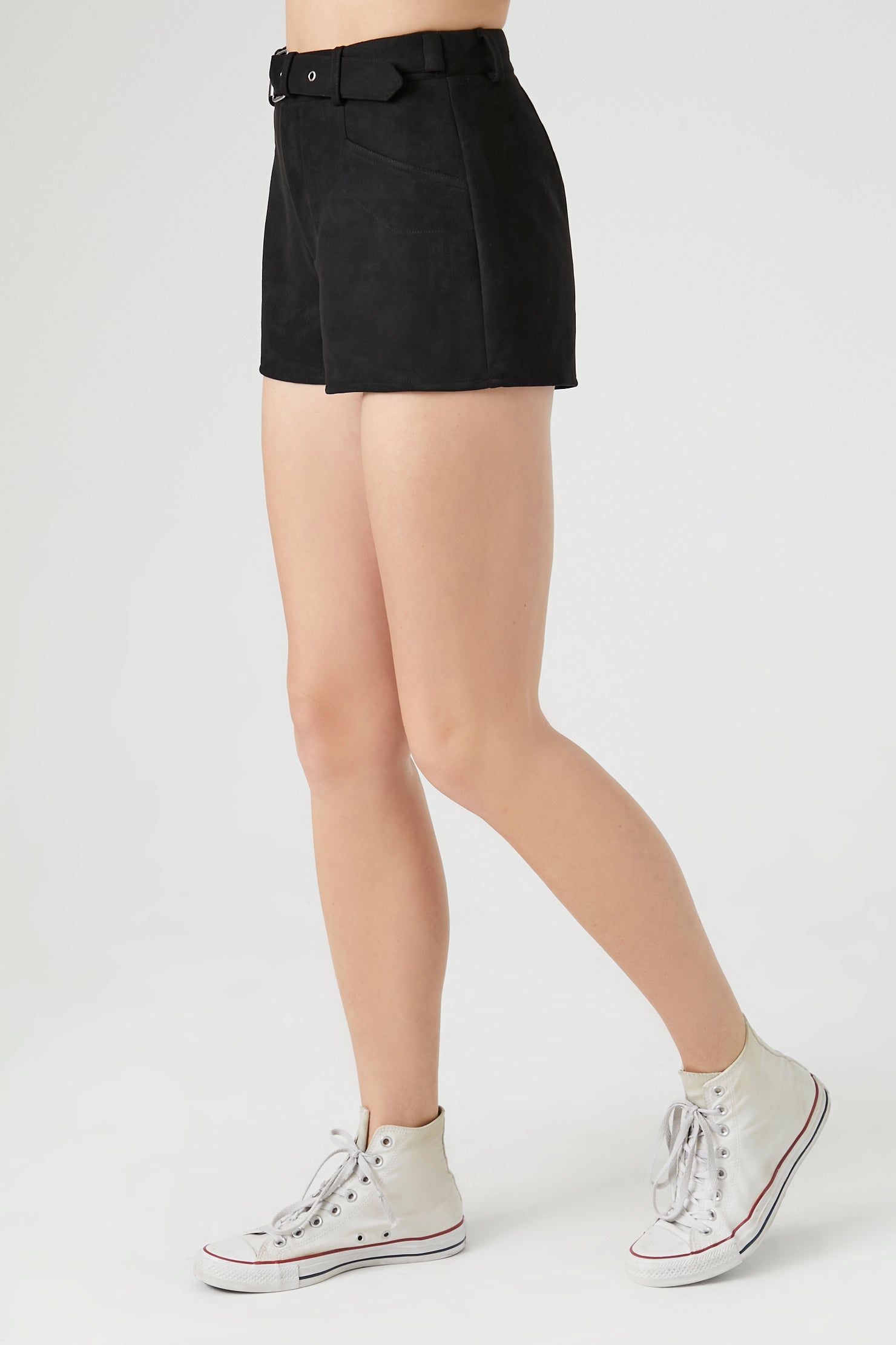 Faux Suede Belted Short
