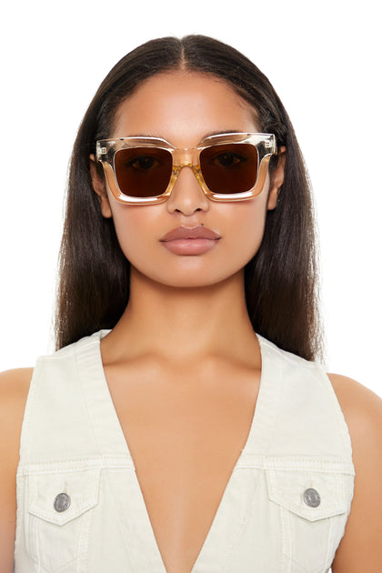Tinted Thick Square Sunglasses