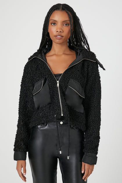 ZARA Black Cropped Hooded Puffer Jacket M | Zara puffer jacket, Zara black,  Black crop