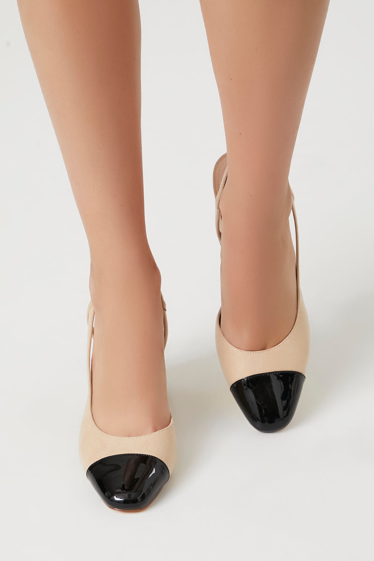 Colourblock Pointed Toe Block Heel