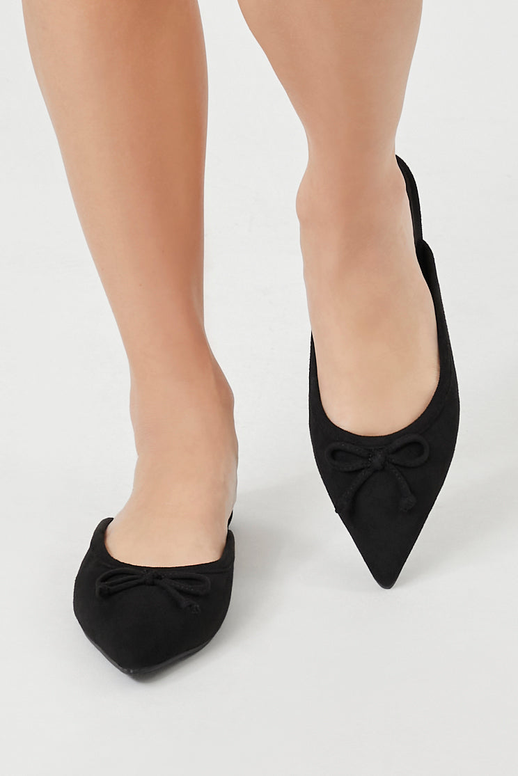 Pointed Toe Bow Mule