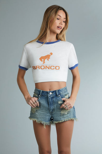 T-shirt à liséré contrastant avec imprimé Ford Bronco