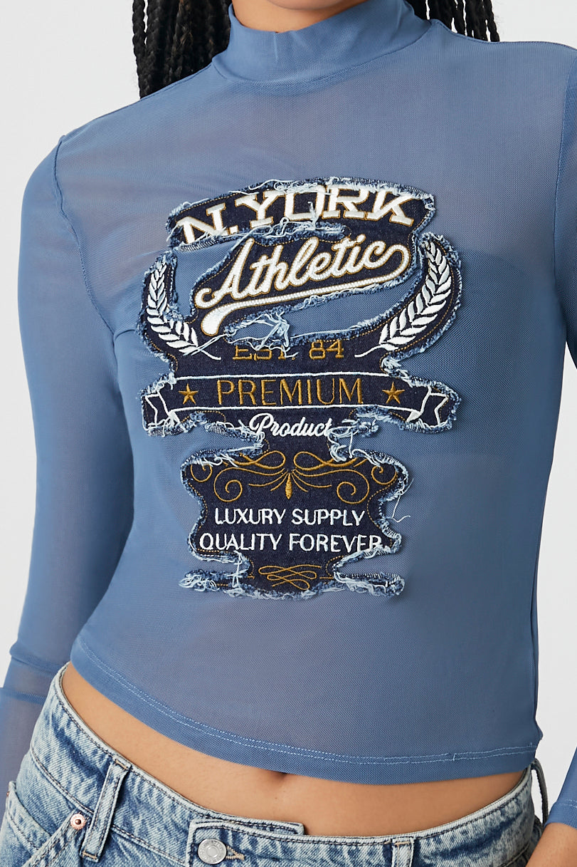 NY Athletic Mesh Long Sleeve Top