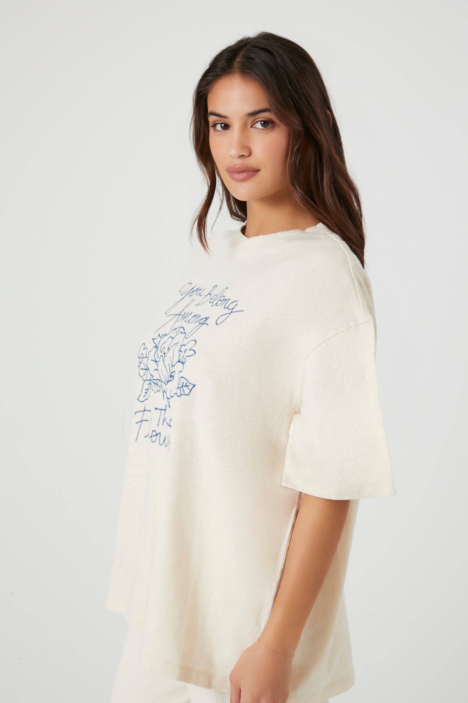 Among the Flowers Embroidered T-Shirt