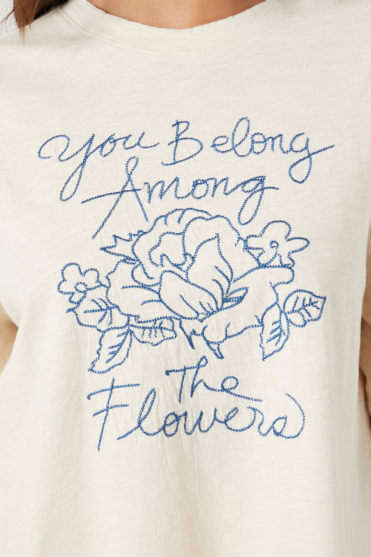 Among the Flowers Embroidered T-Shirt