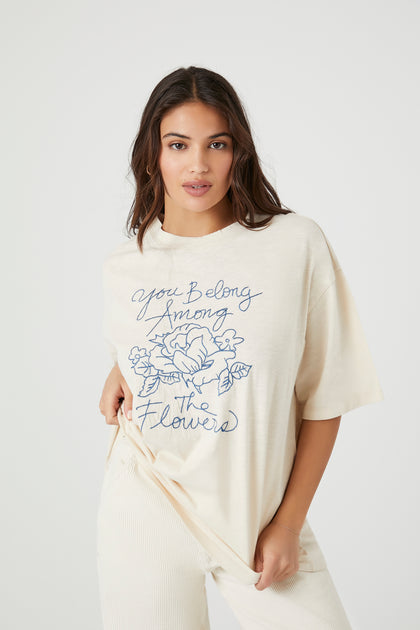 T-shirt avec motif brodé Among the Flowers