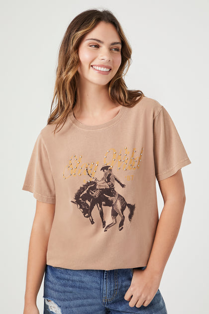 Stay Wild Rhinestone Graphic T-Shirt