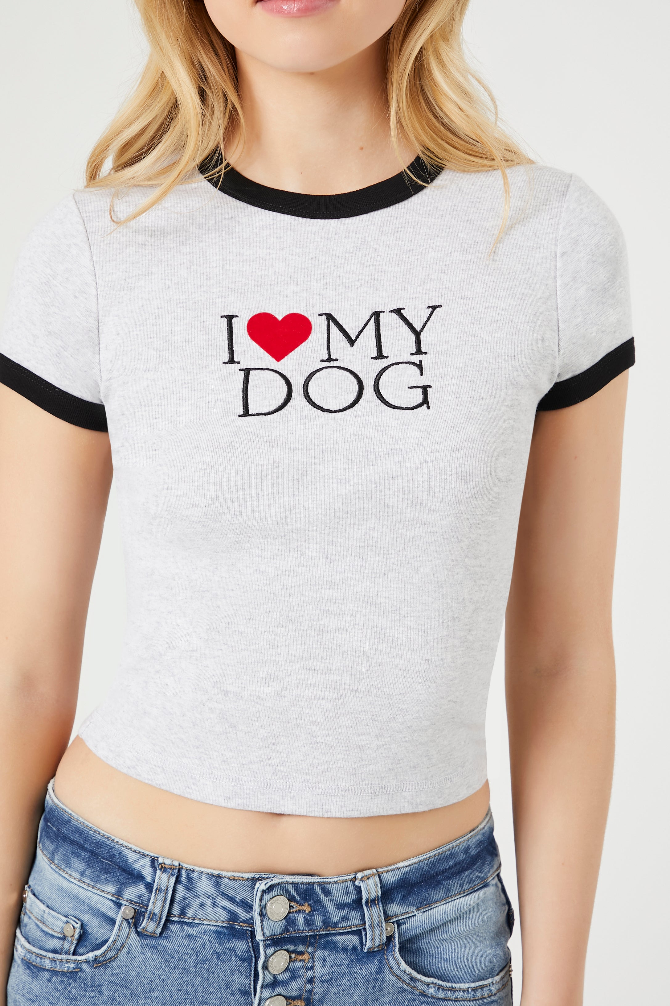 I Love My Dog Graphic Ringer Baby T-Shirt