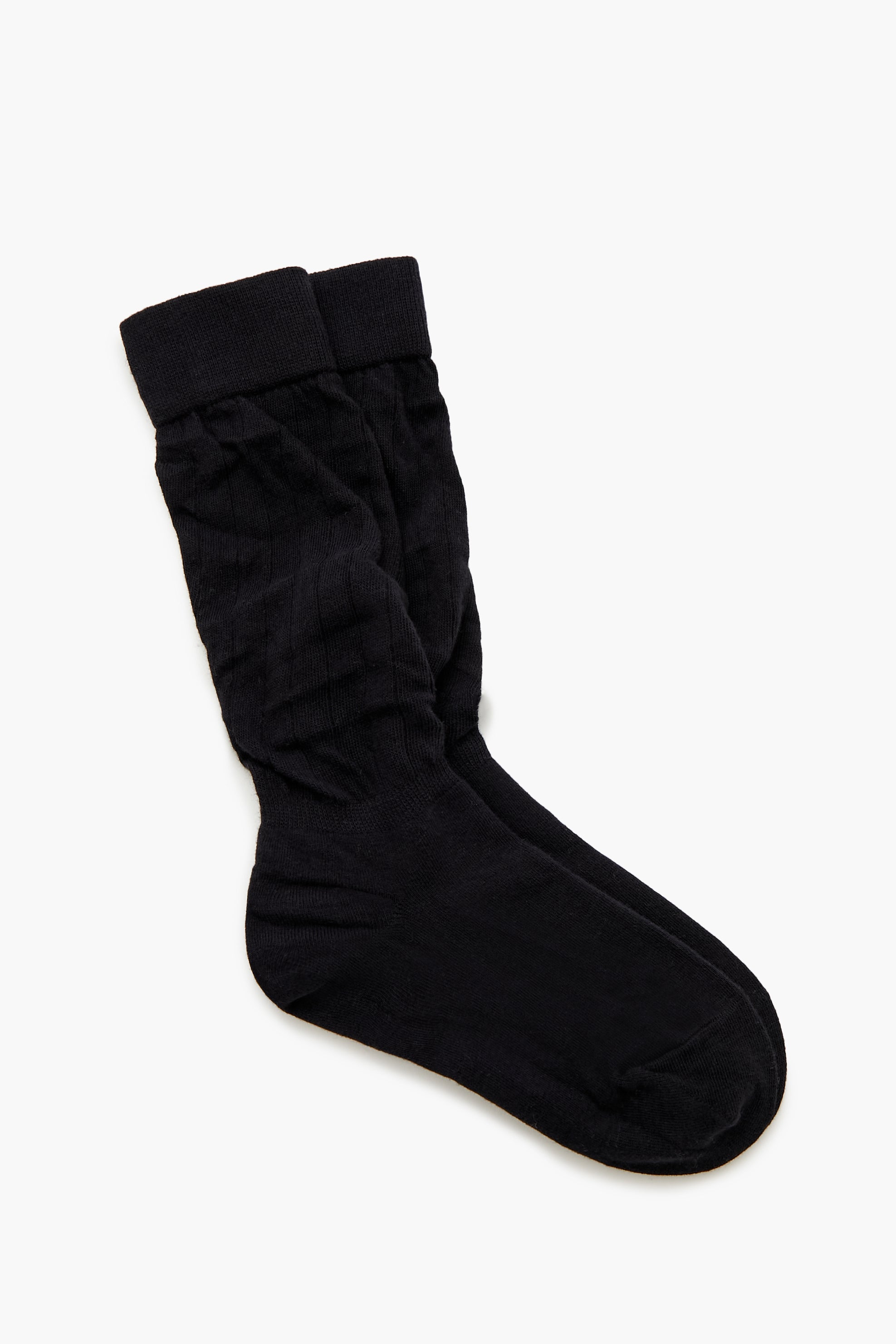 Ribbed Knit Crew Socks