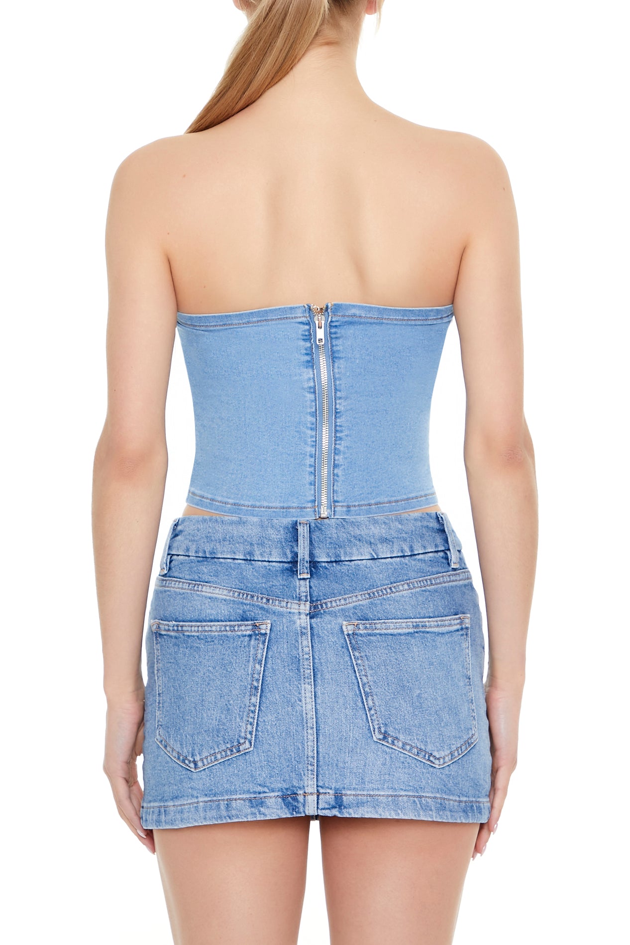 Haut tubulaire court en denim