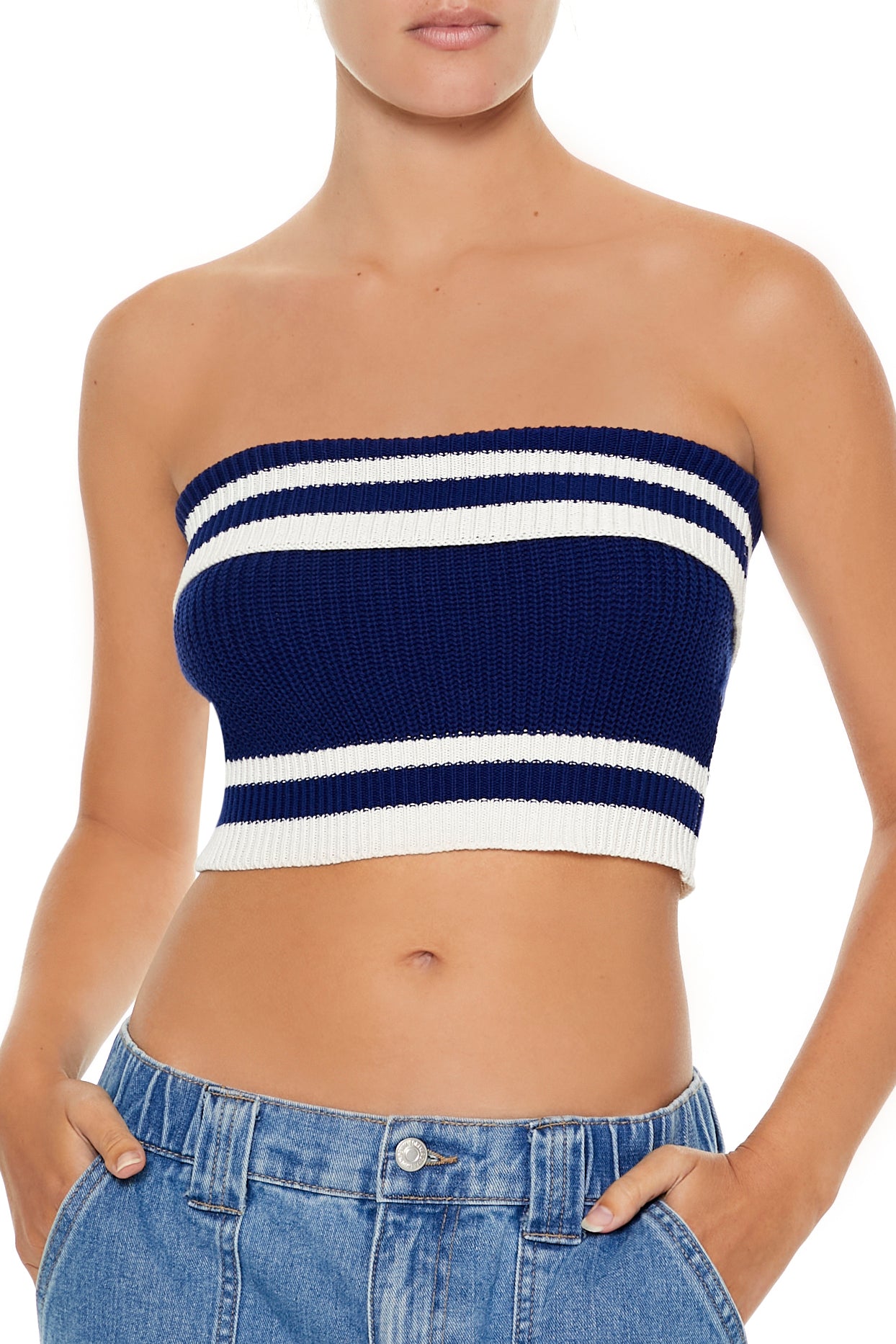 Striped Knit Tube Top