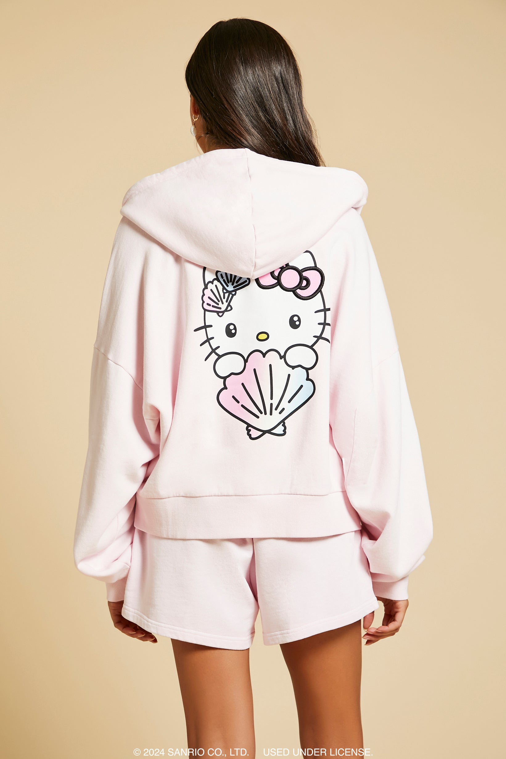 Haut à capuchon avec imprimé Hello Kitty Seashell et fermeture glissière