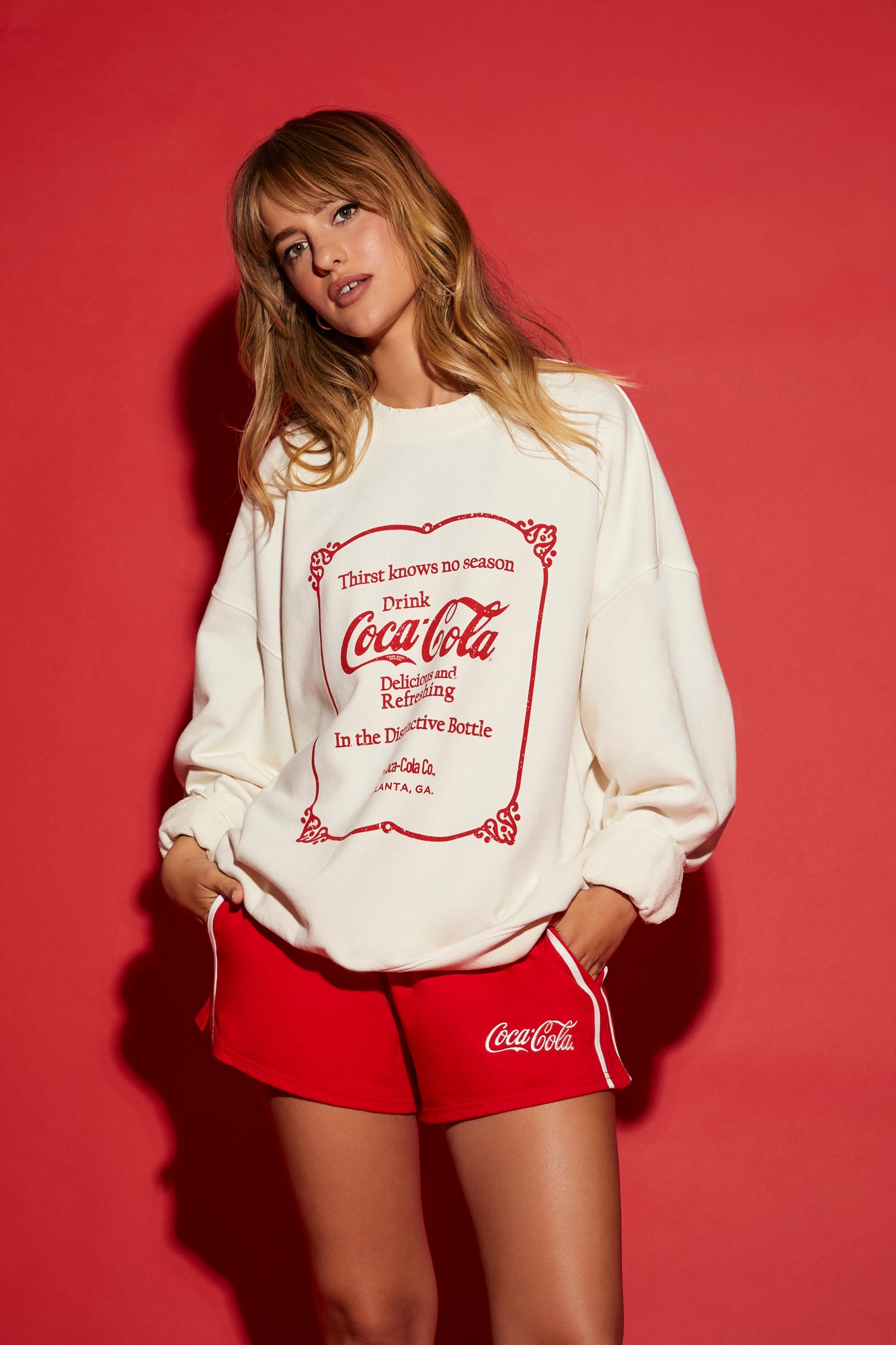Drink Coca Cola Graphic Fleece Sweatshirt