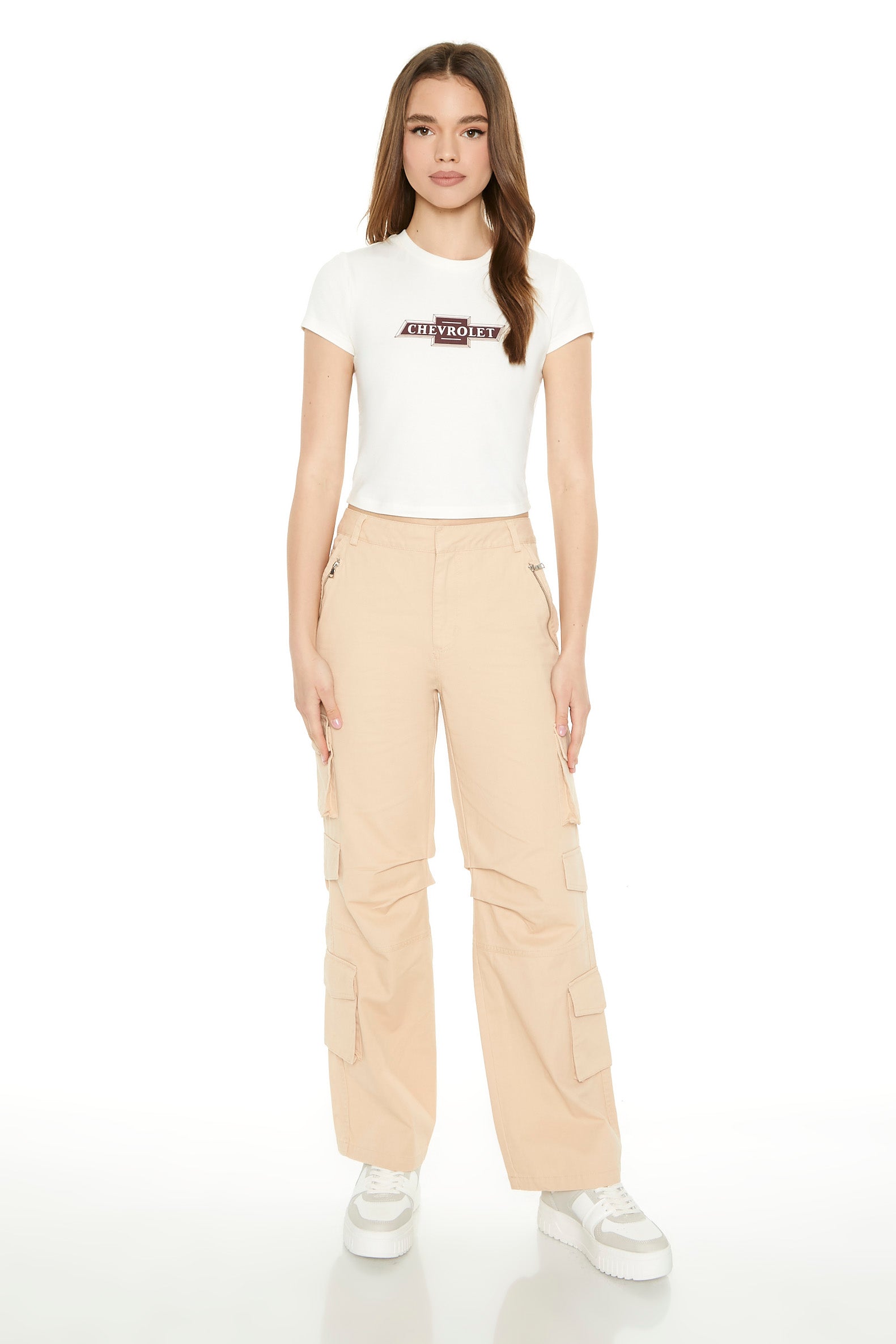 Mid Rise Straight Leg Cargo Pant