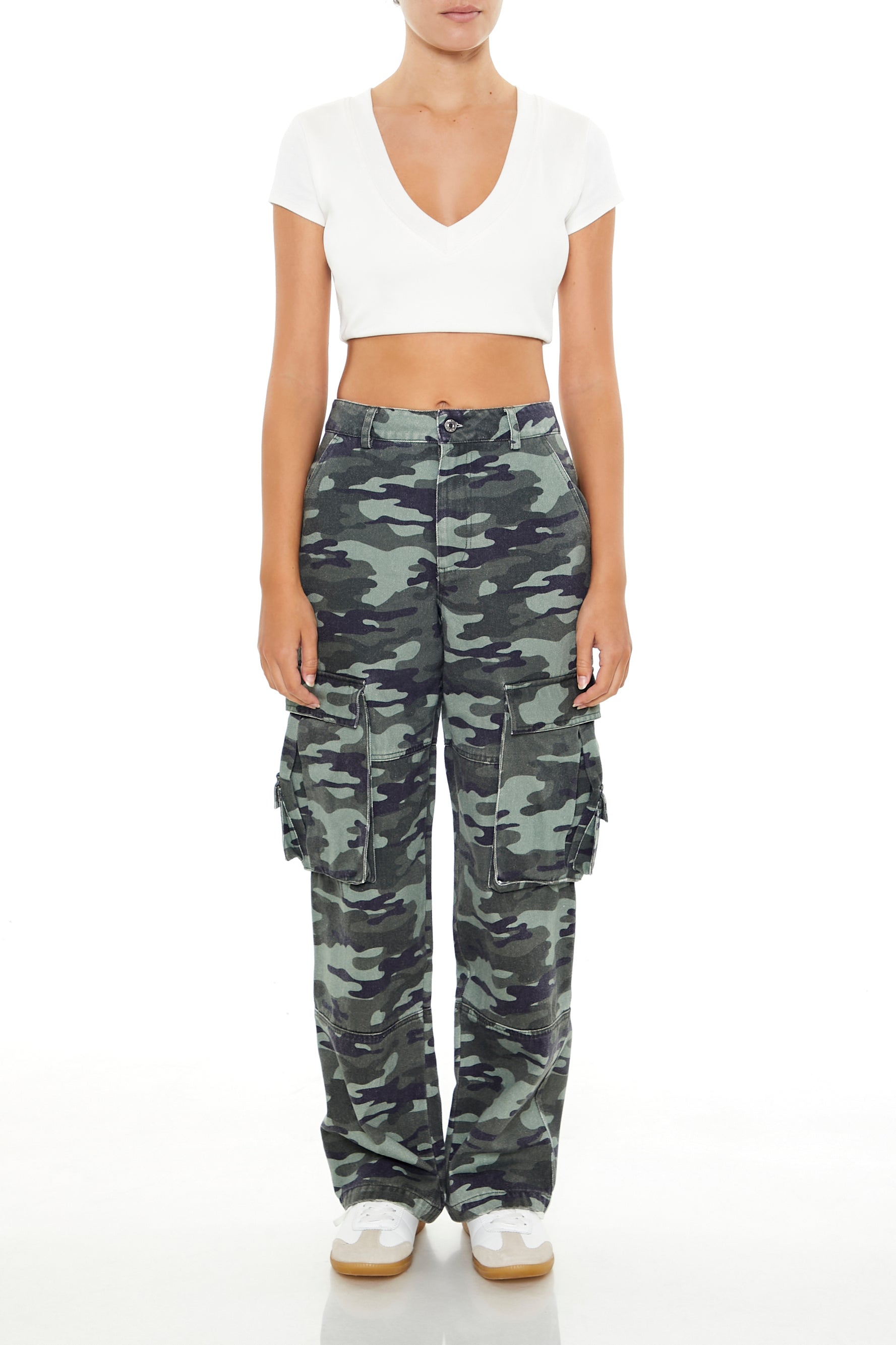 Pantalon cargo avec motif camouflage