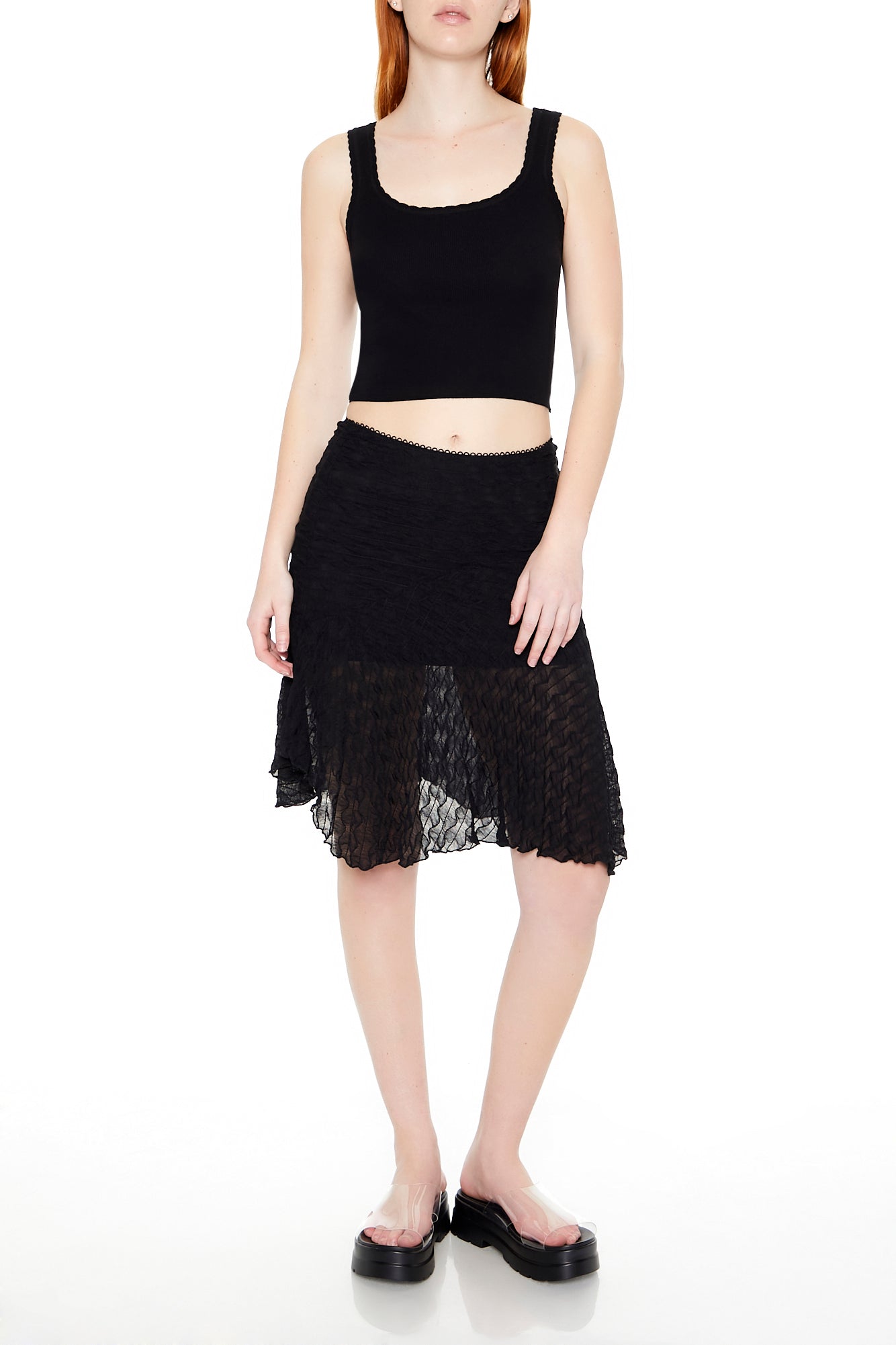 Mesh Handkerchief Mini Skirt