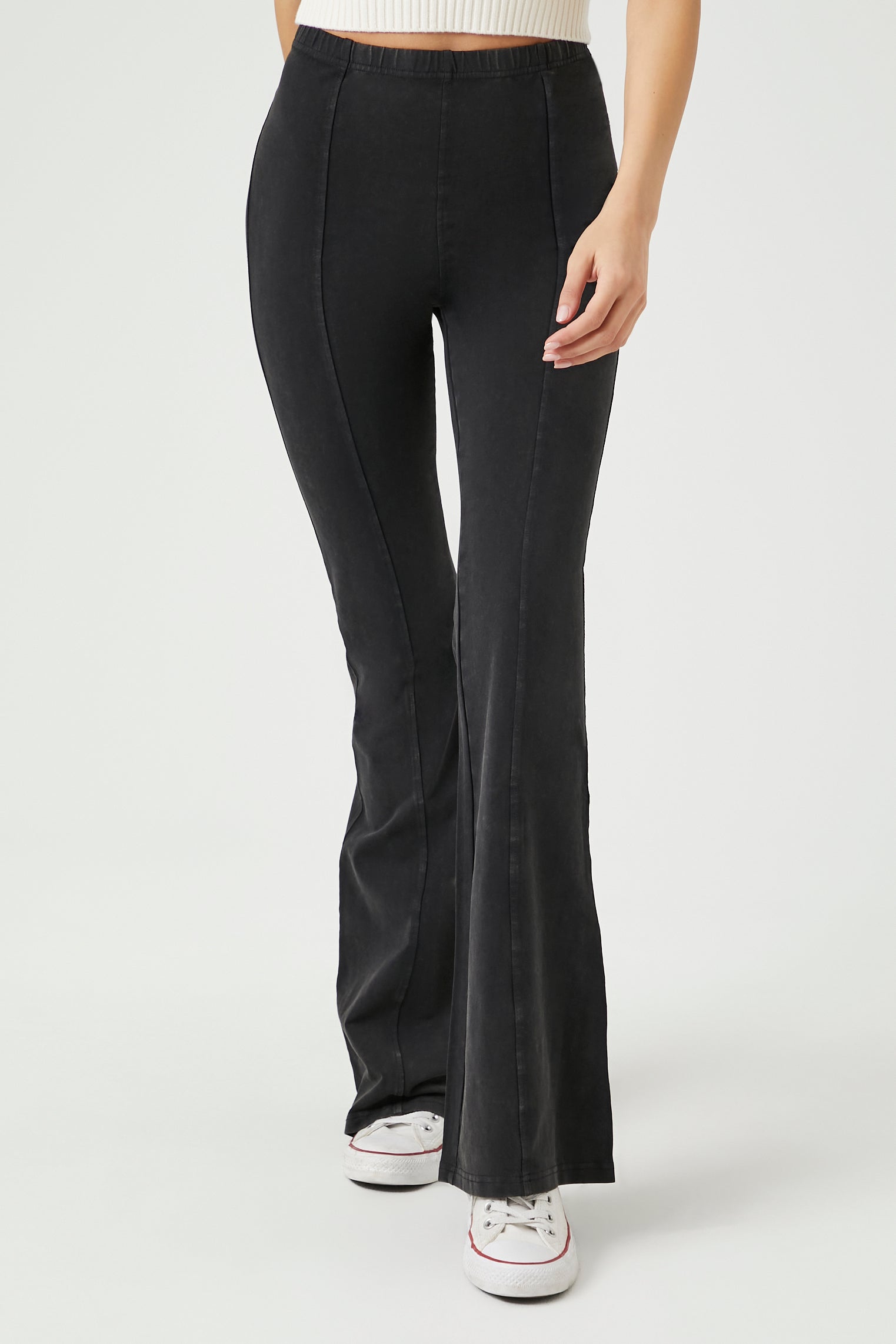 Mid Rise Seam Detail Flare Pant