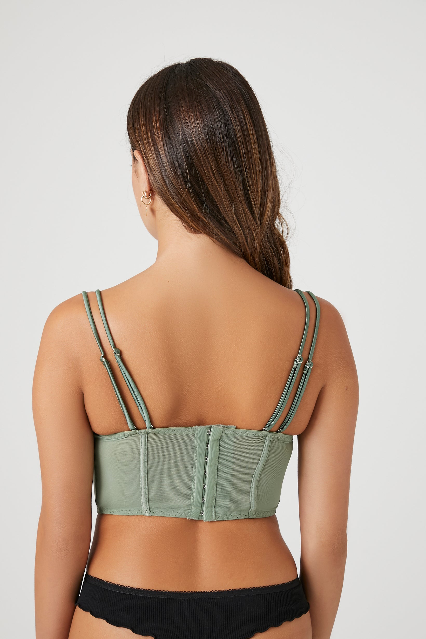 Camisole de style corset courte en filet diaphane