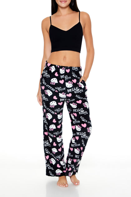 Pantalon de pyjama en  peluche à imprimé Hello Kitty