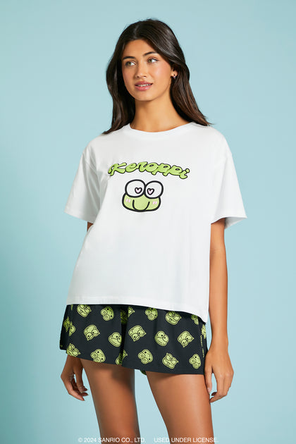 Keroppi T-Shirt and Short 2 Piece Pajama Set