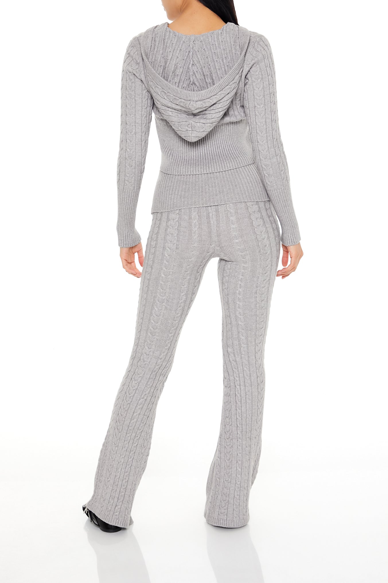 Pantalon en tricot torsadé avec taille pliée