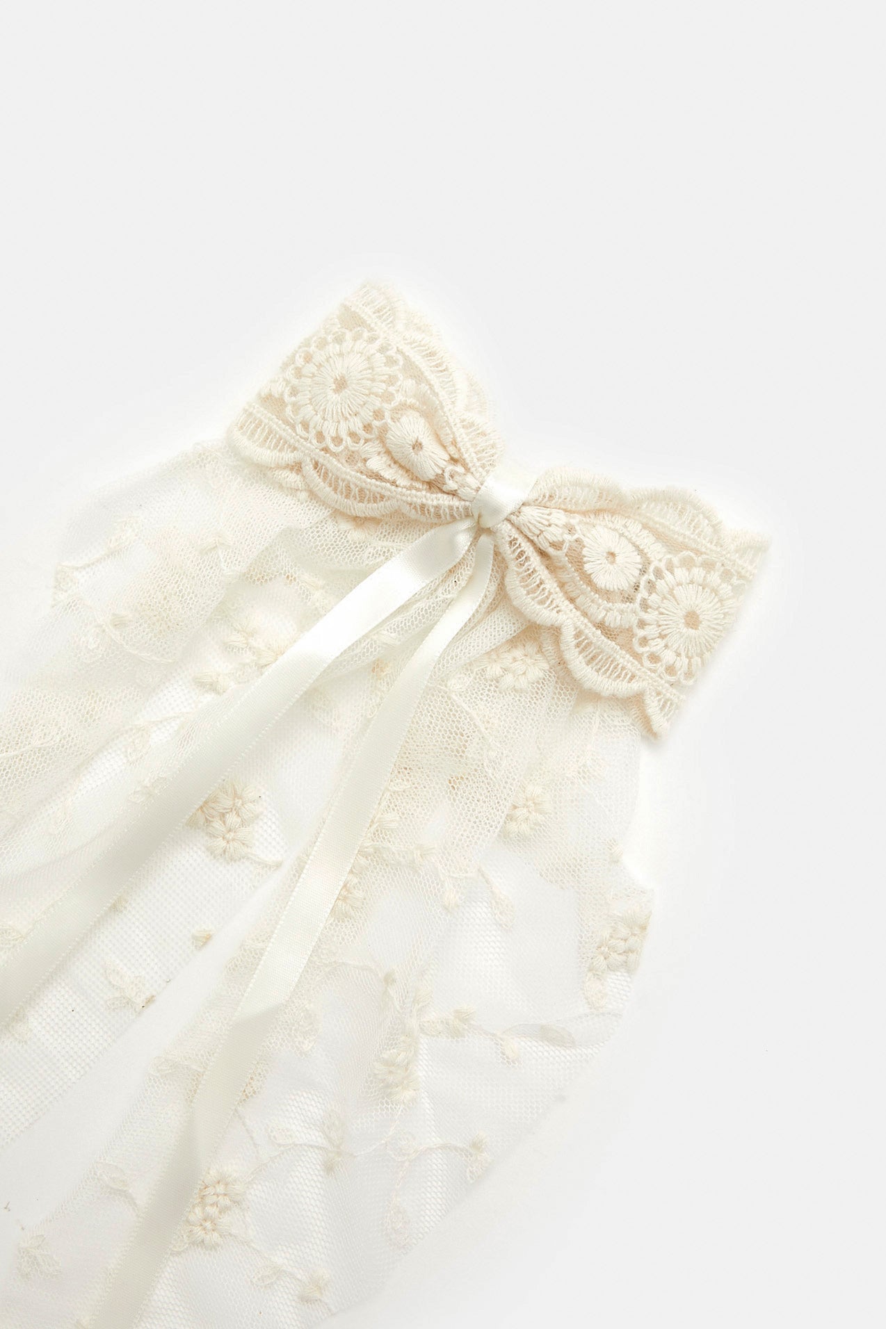 Floral Lace Bow Hair Barrette